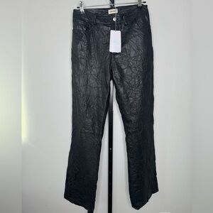 Zadig & Voltaire Black Crinkled Leather Pants - Size 36 IT